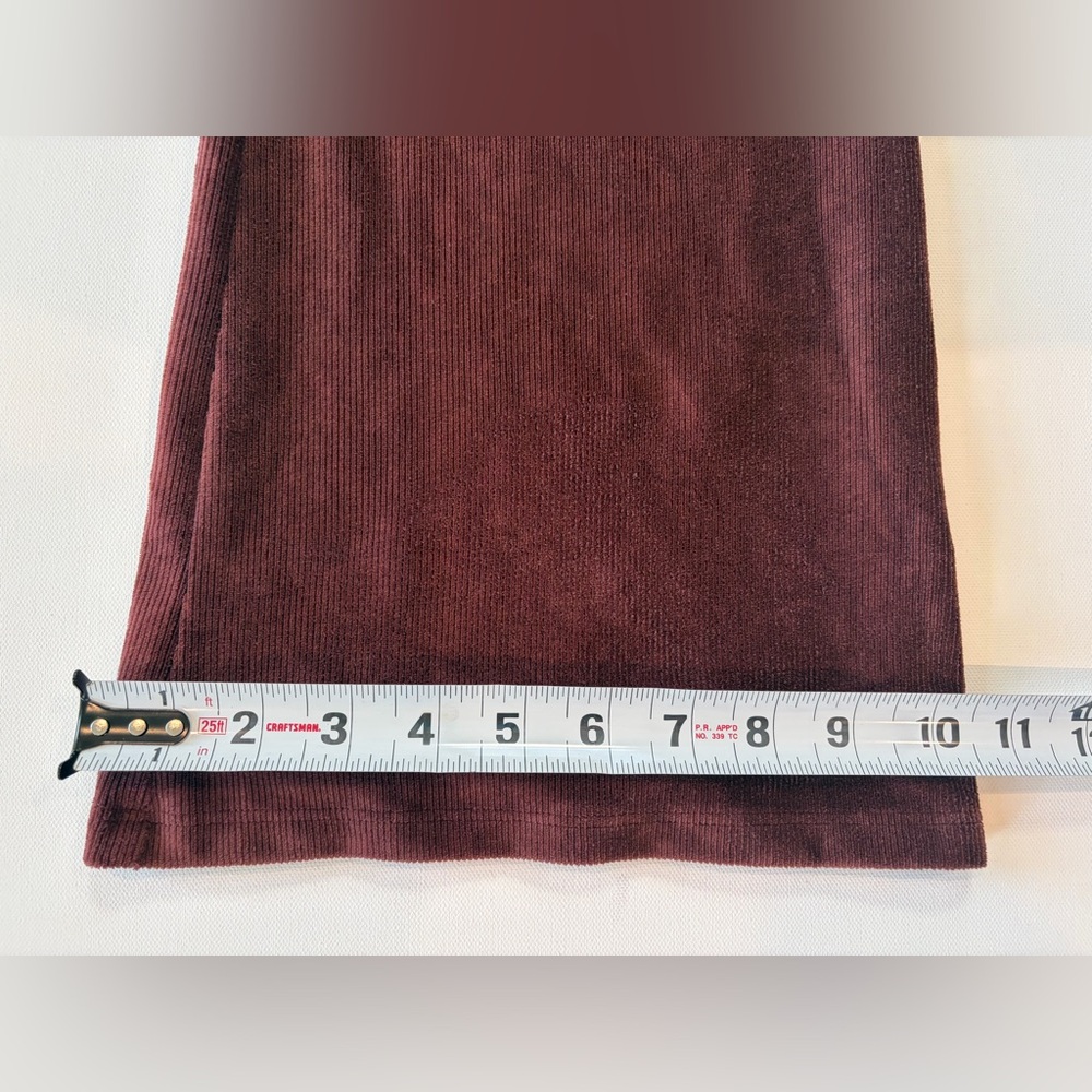 RSQ Corduroy Burgundy Maroon Bell Bottom Flared Stretchy Pants Leggings Large - Picture 4 of 12
